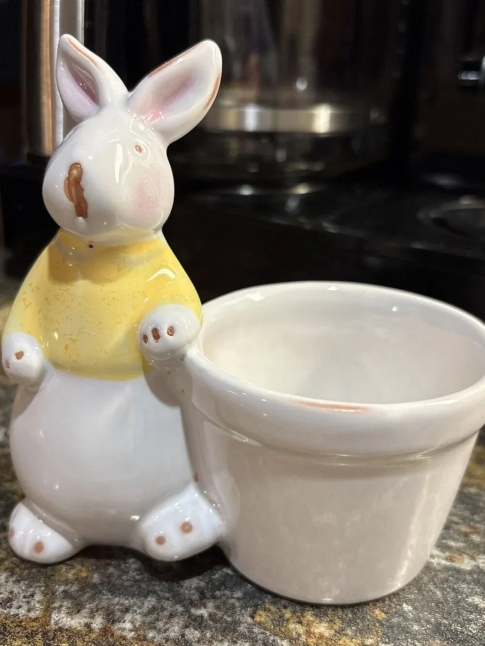 Sur La Table Easter Bunny Rabbit Container Ceramic Porcelain Holder 5 Inches